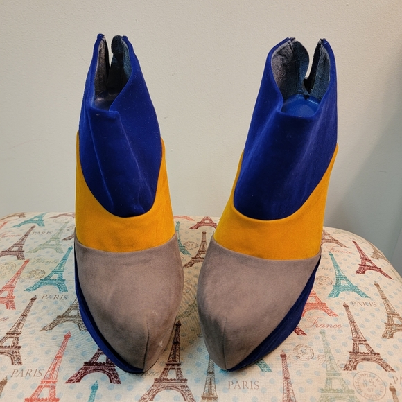 Suede multi colored Heeled booties - Picture 2 of 7